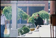 A monk in repose at Yonghe Gong :: The Lama Temple  :: Beijing, China